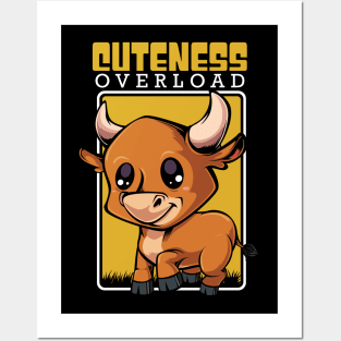 Bull - Cuteness Overload - Cute Kawaii Cow Posters and Art